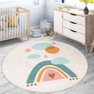 Kinderkamer Vloerkleed Rond Tapijt|Educatieve kindertapijten|Antislip Kindervloerkleed|Kinderen Tapijt Decor|Speelkleed|Kleurrijk kindervloerkleed|Bergavontuur