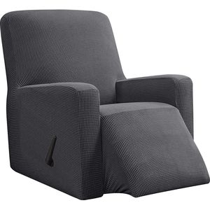 oes fauteuil jacquard, Fauteuilhoezen, stretchhoes voor relaxfauteuil compleet, Elastische hoes voor tv fauteuil (Grijs)