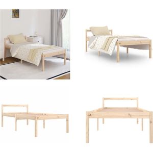 vidaXL Bedframe massief grenenhout 90x190 cm 3FT single - Bedframe - Bedframes - Seniorenbed - Bed
