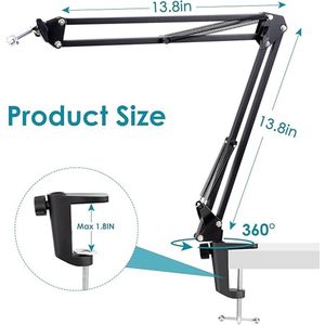 microfoonarm / Premium Low Profile Microphone Arm and Cable Ducts, Desk Clamp,
