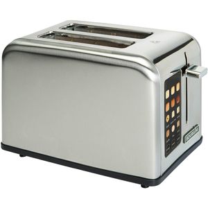 Bourgini - Digital Toaster - Broodrooster met touchscreen digital display - 6 warmteniveaus - 2 extra brede broodsleuven