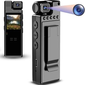 DailySupplies® Bodycam - Action Cam - Bewegingsdetectie - 180º Draaibare Lens - Bodycam Politie - Spycam - Full HD - Zwart