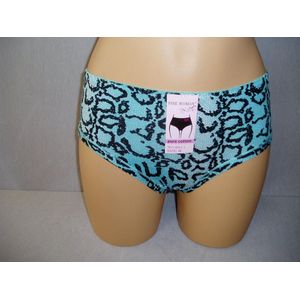 Dames slips 3 pack Fine woman panterprint met achterkant kant mint XXL