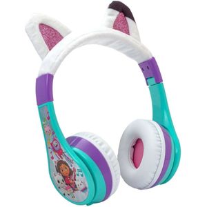 Gabby's Poppenhuis - draadloze kinderkoptelefoon - pluche oortjes - met volumebegrenzing - lange speeltijd