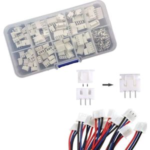 JST-XH, 230pcs JST-XH, 2.54mm Pitch Female Pin Header, Adapter Cable Plug, Male and Plug (2/3/4/5 Pin)