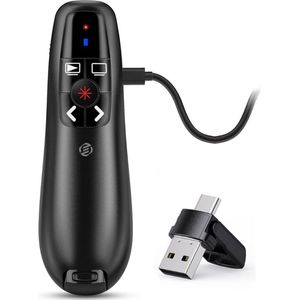 Equivera Presentatie Klikker - Presentatie Clicker - Presentatieklikker - Draadloze Presenter - Presentatie Pointer - Presentatie Afstandsbediening - Draadloze Klikker - Laser Pointer - PowerPoint afstandsbediening - Voor de beste presentatie ervarin