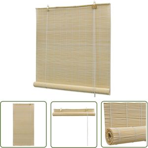vidaXL Bamboe Rolgordijn 120x160 cm - Naturel Bamboe Rolgordijnen - Houten Rolluiken - Zonwering - Privacy Screen - Lichtfilterende Gordijnen