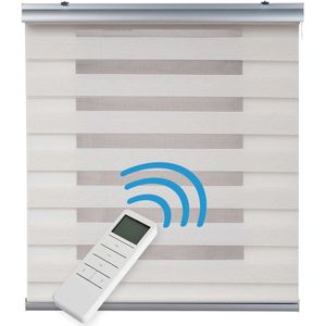 Storesdeco - Motorgecontroleerd Duo rolgrodijn motor, afstandsbediening, Beige 180x250cm