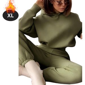 Nivard Joggingpak - Huispak - Volwassenen - Trainingspak - Comfortabel - Joggingsbroek - Tracksuit - Dames - Legergroen - XL