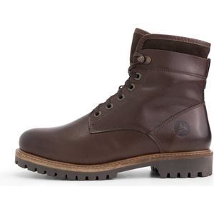 Travelin' Langesund Heren - Leren Veterschoenen - Wol gevoerde boots - Donkerbruin leer