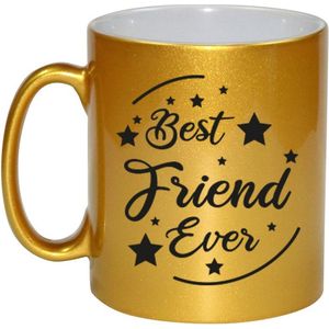 Best Friend Ever cadeau koffiemok / theebeker - goudkleurig - 330 ml - verjaardag / bedankje - mok voor vriend / vriendin
