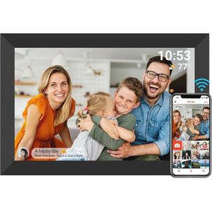 Digitale Fotolijst 10,1 Inch met WiFi en 32 GB Geheugen - Hoogwaardige IPS Touchscreen, Draadloos Foto Delen, Automatische Rotatie, Perfect Cadeau