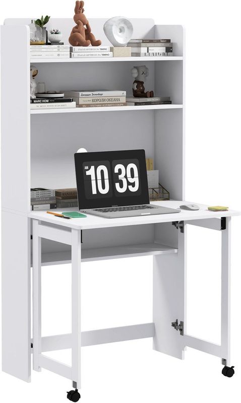 Bureau - Uitschuifbaar - Zwart - MDF - Ruimtebesparend