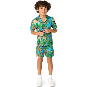 OppoSuits Boys Minecraft Summer Set - Officieel Minecraft pak - Shorts en Shirt - Zomer outfit - Maat EU122/128