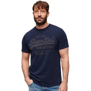 Superdry Classic Vintage Logo Heritage T-shirt Met Korte Mouwen Blauw XL Man