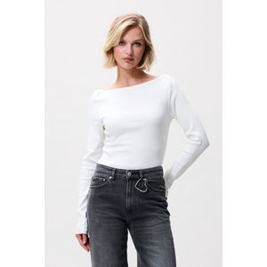 Catwalk Junkie - Boatneck Rib Long Sleeve - Shirt - Gebroken Wit
