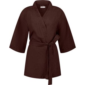 Yumeko kimono jasje gewassen linnen rosewood m