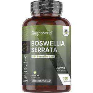 WeightWorld Boswellia Serreta capsules - 2000 mg - 85% Boswellia zuren - 180 vegan Boswellia capsules voor 6 maanden