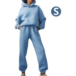 Bovista Joggingpak Dames - Huispak - Trainingspak - Volwassenen - Capuchon - Jogging Pak - Joggingspak - Licht Blauw - Maat S