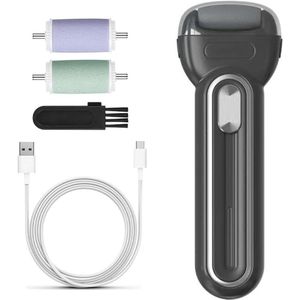 Allecto Plus - Elektrische eeltverwijderaar voor voeten met 2 vervangbare rollen en 2 snelheidsniveaus - Oplaadbaar pedicure-instrument voor gladde en zachte voeten (zwart)