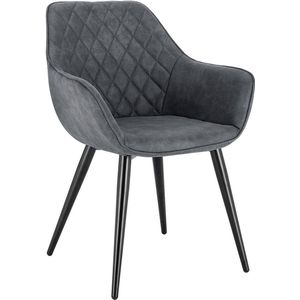 Rootz Moderne Eetkamerstoel - Ergonomische stoel - Stijlvolle zitting - Comfortabel ontwerp - Duurzaam en verstelbaar - Stof en metaal - 84 cm x 41 cm x 45 cm
