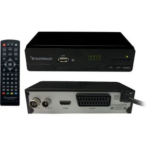 Sunstech - DTB210HD2 Digitale Decoder - Zwart - DVB-T2 - HDMI - Scart - RF
