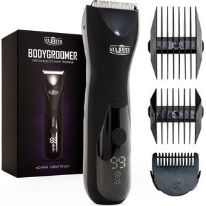 Majester Bodygroomer Mannen - Body Trimmer Heren - Nat & Droog Trimmen - Draadloze Baardtrimmer - Waterdicht Scheerapparaat Geschikt voor Lichaam / Baard / Intieme Delen - Waterproof Body Groomer - Multigroomer Tondeuse