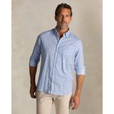 NZA - Blauw bedrukt katoenen overhemd met knoopsluiting