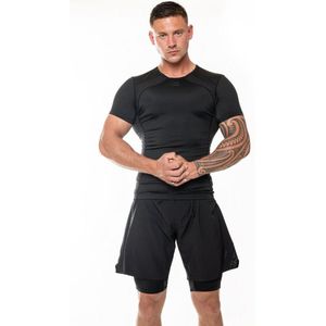 Joyagear Essential Rashguard Korte Mouw - Zwart/Zwart - XXL