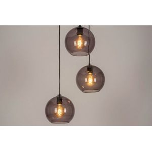 Lumidora Hanglamp 73663 - 3 Lichts - E27 - Zwart - Grijs - Metaal