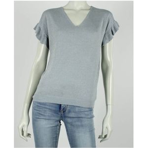Top Maggy - Licht Grijs/ Offwhite met Zilverdraadje - One Size (maat 36 t/m 40)
