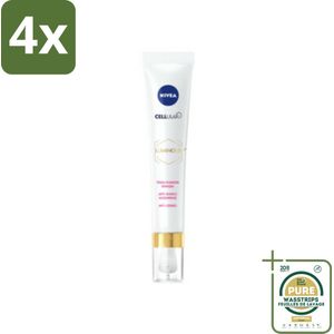 NIVEA - Oogcrème - CELLular LUMINOUS630 - Tegen donkere kringen, wallen & rimpels - Voor alle huidtypen - Met Hyaluronzuur & Cafeïne - 15 ml - Voordeelverpakking - 4 stuks - Donkere kringen - Wallen