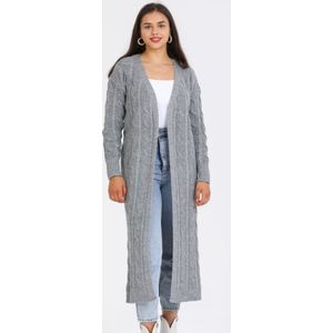 Gebreide Vest voor dames lang | Grijs Damesvest