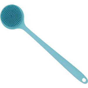 Rugschrobber voor douche: zachte badborstel met lang handvat (blauw)