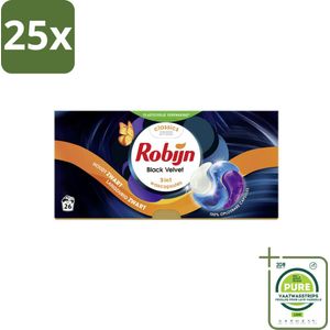 25 x Robijn – 3-in-1 Wascapsules – Black Velvet - 26 Capsules - Grootverpakking - Zwarte Was - Donkere Was - Wascapsules - Wasbeurten - Wasverzachter