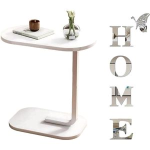 Home & Marker - Houten Bijzettafel & Home Muurdecoratie Letters - Koffietafel - Decoratie Letters - Sidetable Wit - DESKICA + HOMEWALL
