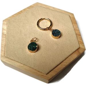 Aramat Jewels®-Unieke Oor Bedel Druzy kristal – Groen- Natuursteen