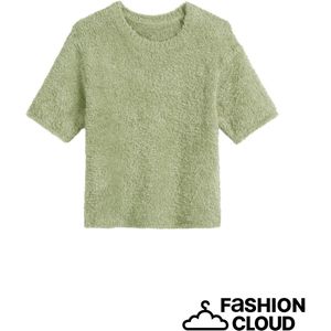 Gebreide Trui - Effen - Katoen - Ronde Hals - Kwartmouw - Losse Pasvorm