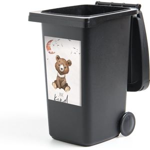 Container sticker Spreuken - Be kind - Kinderen - Teddybeer - Waterverf - 40x60 cm - Kliko sticker
