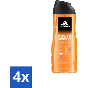 Adidas Shower Gel Power Booster 250 ml - Voordeelverpakking - 4 stuks