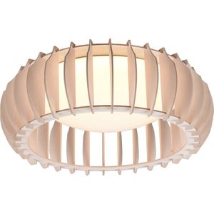 LED Plafondlamp - Plafondverlichting - Torna Manto - 16.5W - Warm Wit 3000K - Dimbaar - Rond - Houtkleur - Kunststof