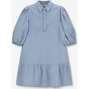 Sissy-Boy - Denim Jurk - Blauw - Midi-lengte - Pofmouwen