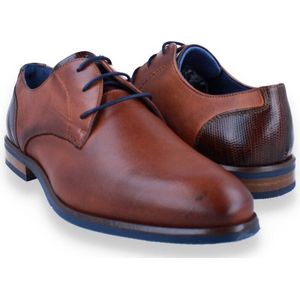 Berkelmans - Geklede Veterschoenen - Cognac - Leder