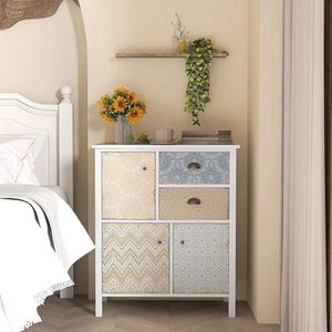 Sweiko Dressoir - 2 lades - 3 deuren - grenenhout + MDF - 68x34x80 cm - veelkleurig patroon