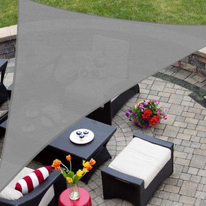 Zonneschermzeil driehoekig 40 x 40 cm x 60 cm UV-blokkerende luifel voor terras achtertuin gazon tuin buitenactiviteiten grijs - groot formaat - weerbestendig Shade Sail