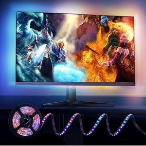 Edup - Smart led strip voor pc - Monitor Backlight - Monitor Ledstrip - Gaming ledstrip - USB voeding - Synchroniseer met muziek, films en games (Alleen voor windows).