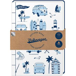 Notitieboek Explore More Beach Life Volkswagen Busje VW T1 Steenpapier A5 Gelinieerd