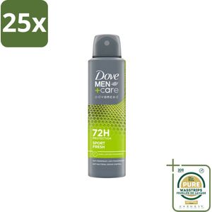 25 x Dove Men+Care Deodorant Spray - Sport Fresh - 150 ml - Grootverpakking - Sport Deodorant - Anti-transpirant - Zweetbestrijding - Frisheid - Geur