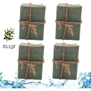 Zeeptabletten - 4x Aleppo Zeep Daphne - Natuurlijke zeep - Olijfzeep - Olijfolie zeep - Badzeep - 4 stuks