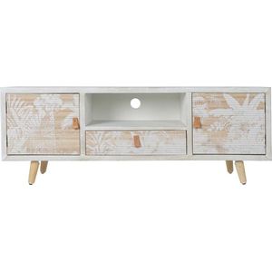 Tv-meubel DKD Home Decor Wit Hout Bamboe (140 x 40 x 51 cm)